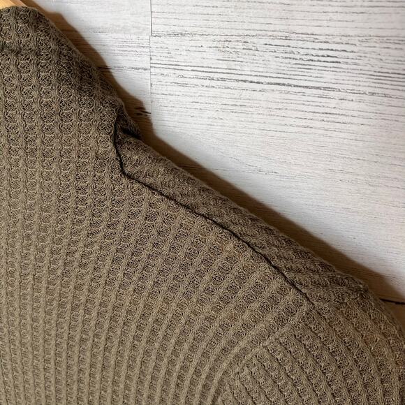 Knox Rose Cardigan Womens Size Large Olive Green Waffle Knit Open Lightweight - Picture 14 of 16